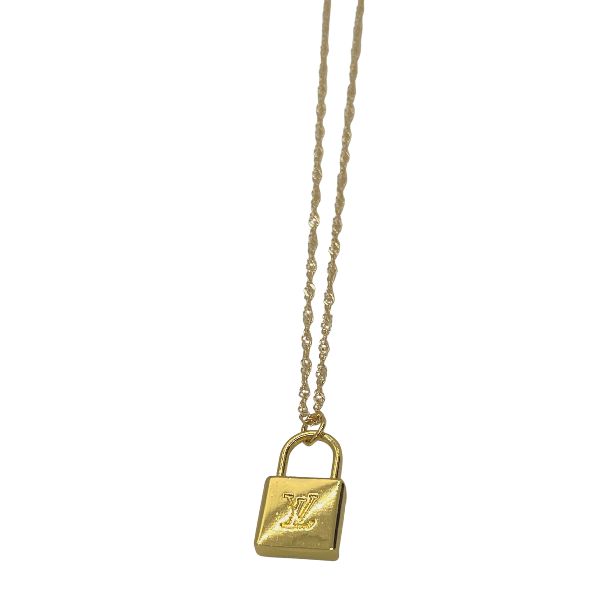 Gold Chunky 16 Inch Necklace with Toggle + Louis Vuitton Lock Set – Haus of  Luxury