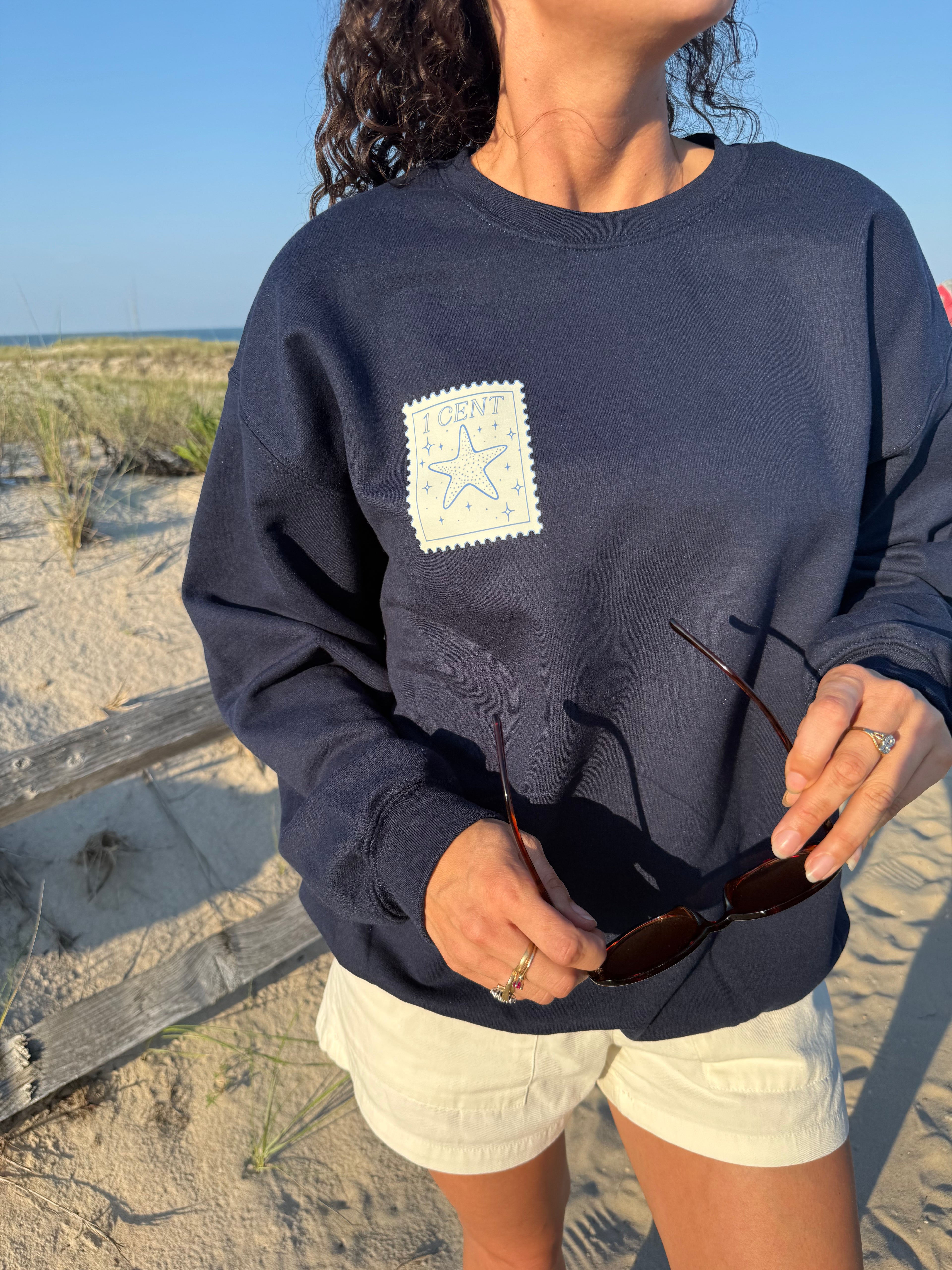 COASTAL POSTCARD CREWNECK