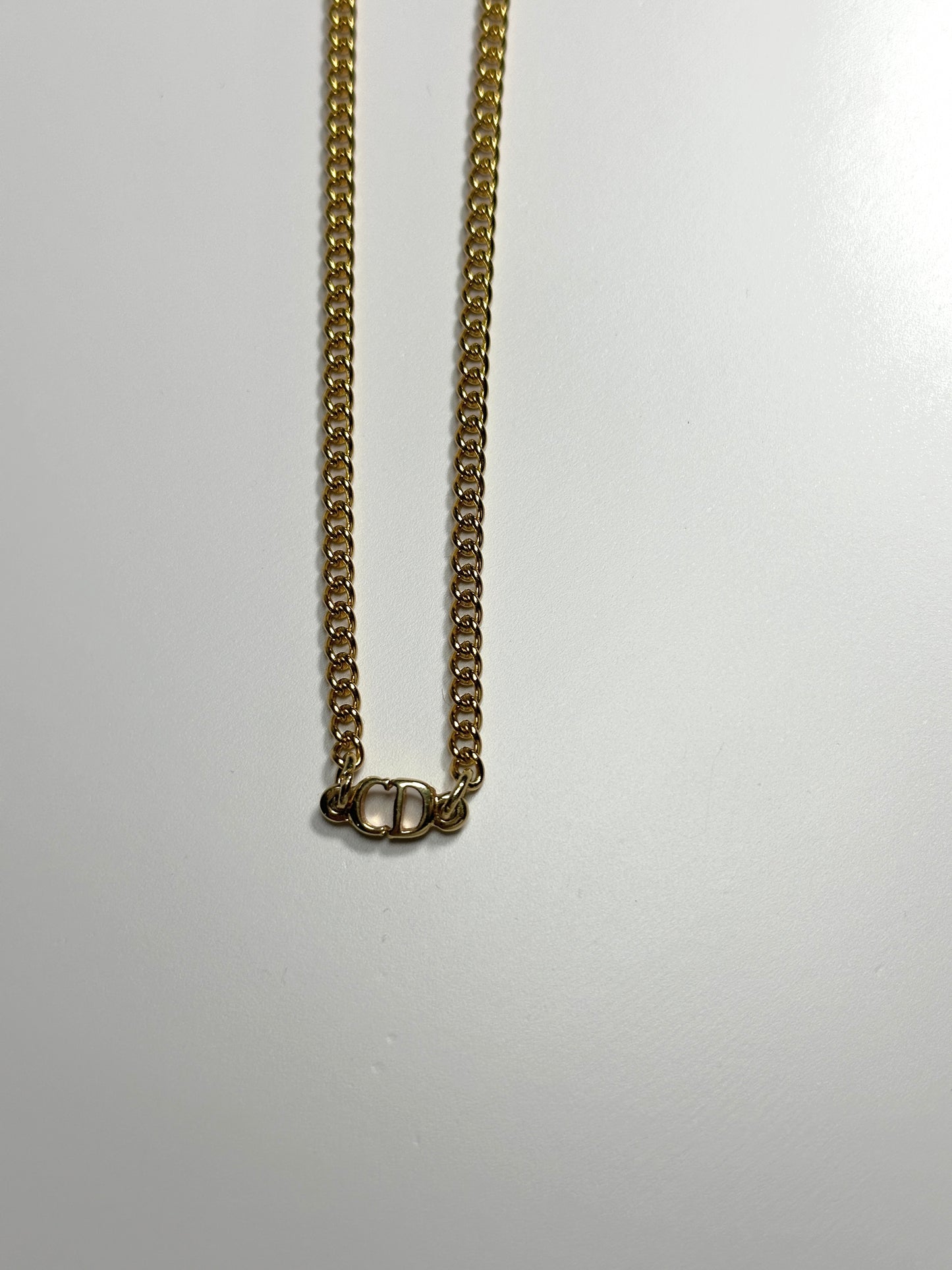 Authentic Dior 'CD' Pendant | Reworked Gold 14-16" Necklace