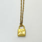 Authentic Louis Vuitton Lock Pendant | Reworked Gold 14" Necklace