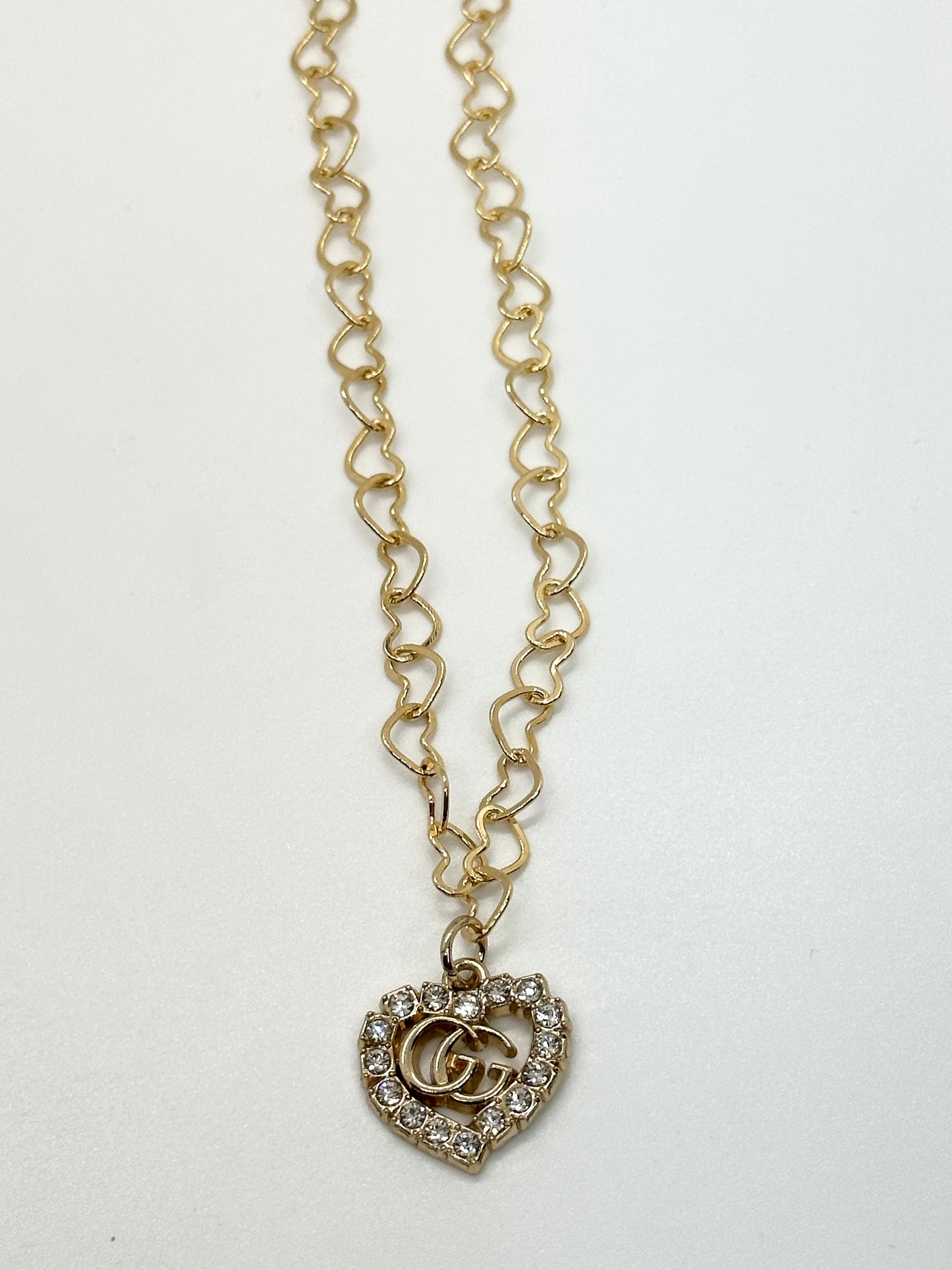 Authentic Gucci Crystal Hear Pendant | Reworked 15" Necklace