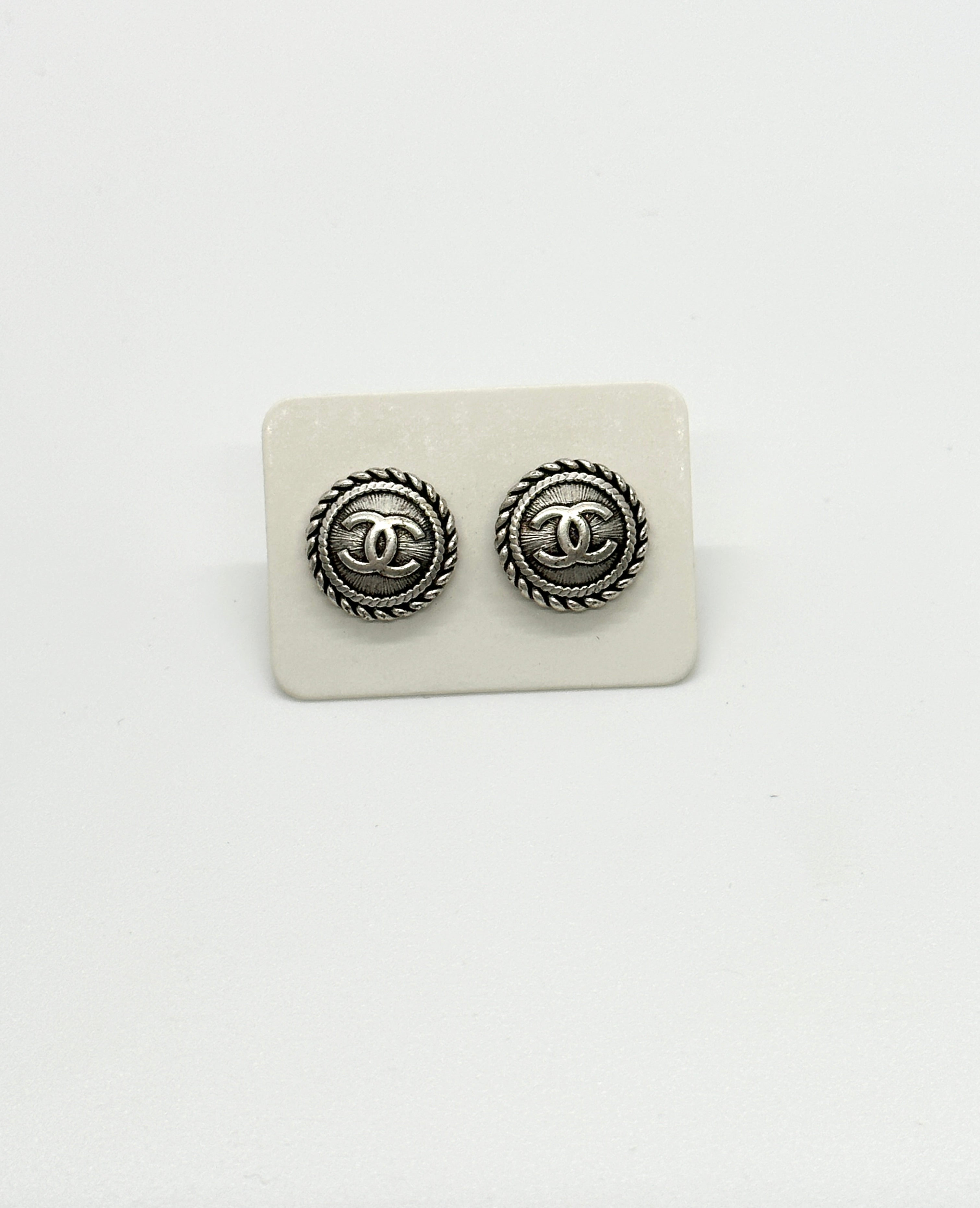 Authentic Chanel Buttons  Repurposed Silver Earring Set – Serendipity  Designs