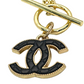 Authentic Chanel Black CC Pendant | Reworked Gold 17" Necklace