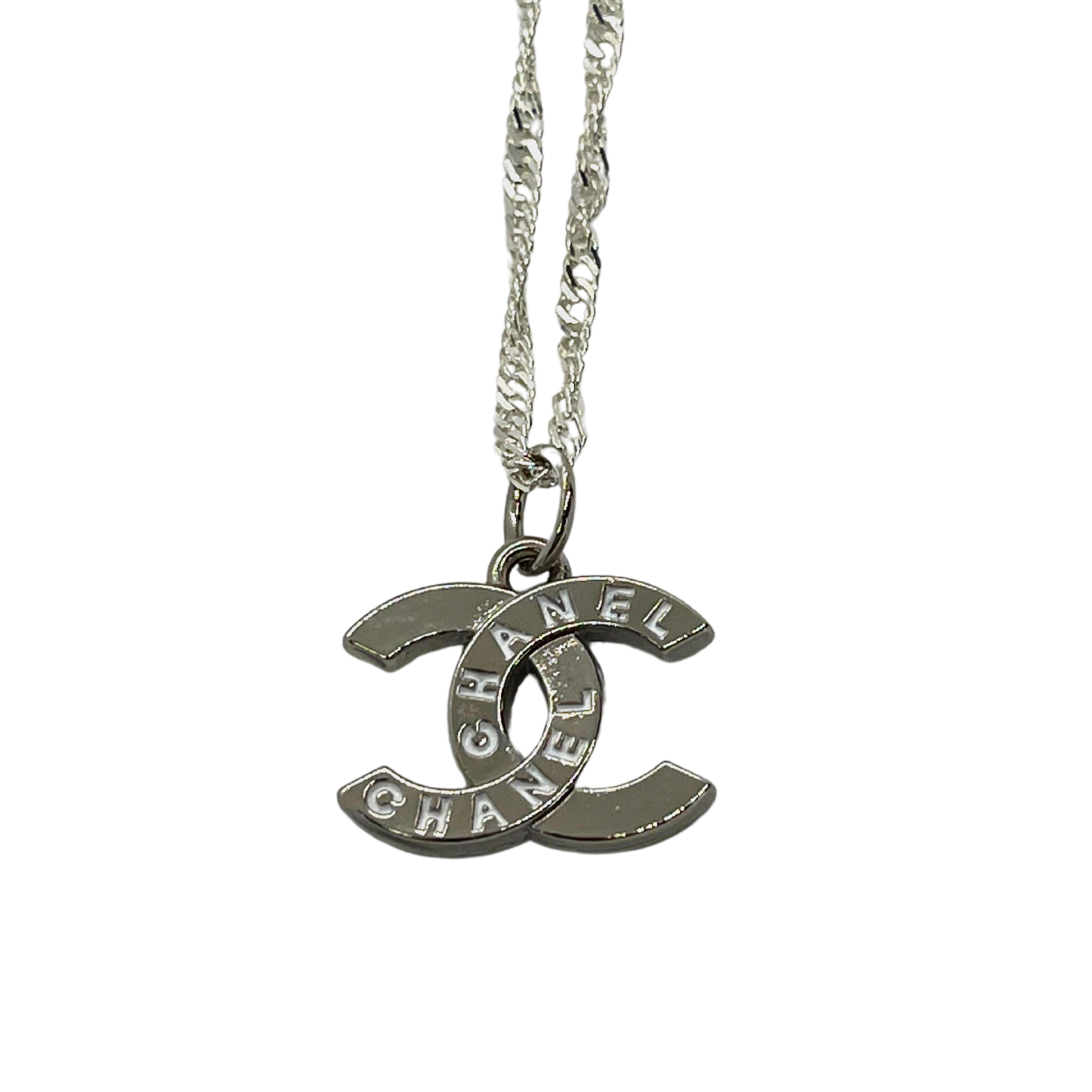 Authentic Chanel CC Pendant | Reworked Silver 15 Necklace