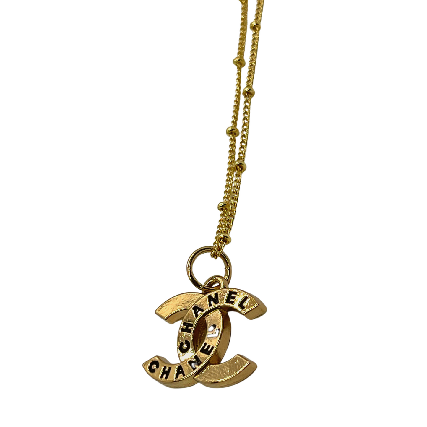 Authentic Chanel CC Pendant | Reworked Gold 17.5" Necklace