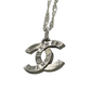 Authentic Chanel CC Pendant | Reworked Silver 15" Necklace