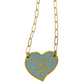 Authentic Prada Blue Heart Pendant | Reworked Gold 14-16" Necklace