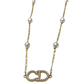 Authentic Dior CD Pearl Pendant | Reworked Gold 16" Necklace