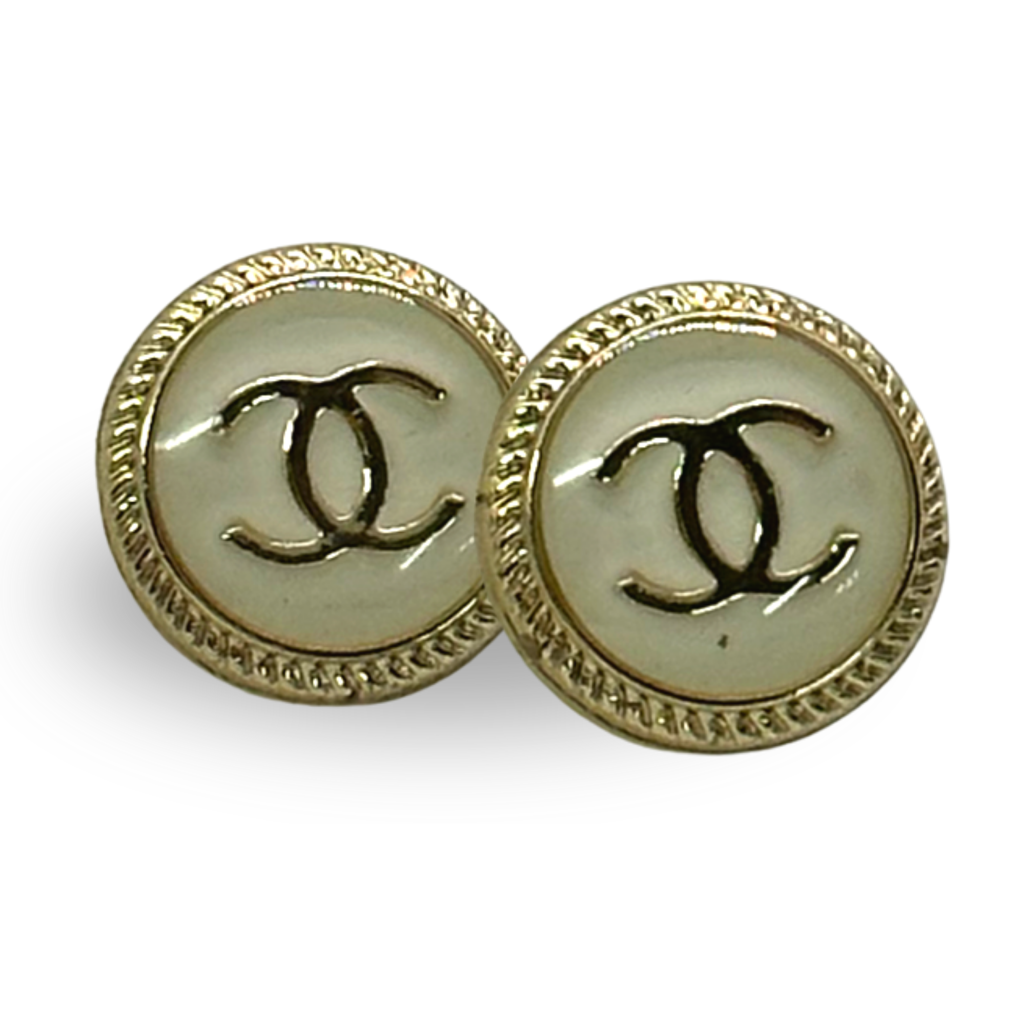 Chanel Gold Tone CC Logo/Chain Statement Clip On Earrings – catwalk