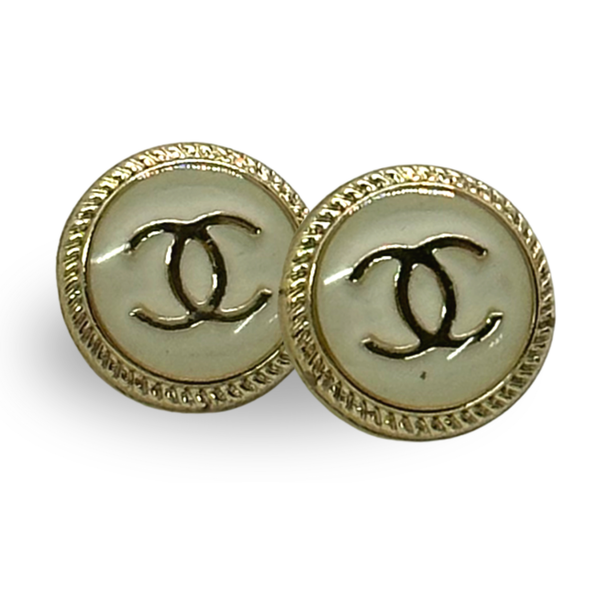 Authentic Chanel Button  Reworked Gold Earring Set – Serendipity