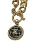 Authentic Chanel Houndstooth Pendant | Reworked Gold 14" Necklace