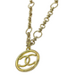 Authentic Chanel Disk Pendant | Reworked Gold 16" Necklace