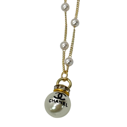 Authentic Chanel Faux Pearl Charm | Reworked Gold 16-18" Necklace