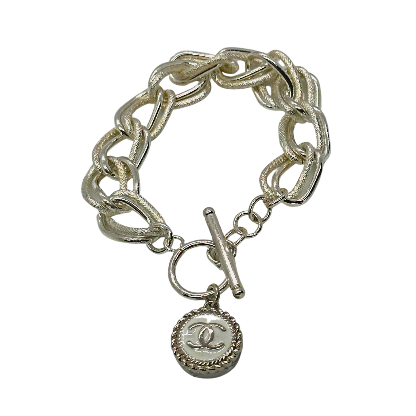 Authentic Chanel Button | Reworked Silver Toggle Bracelet