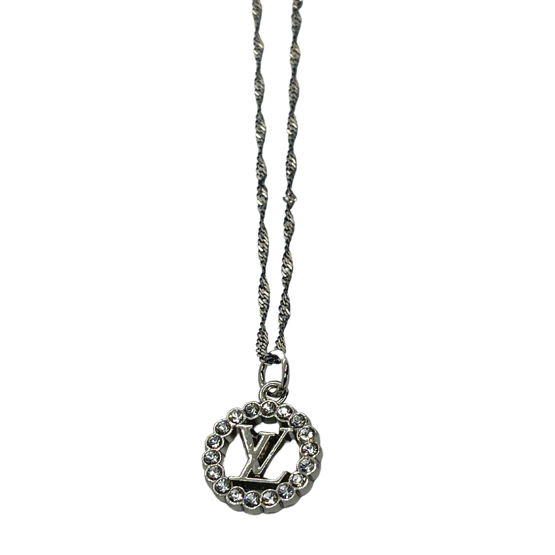 silver lv necklace
