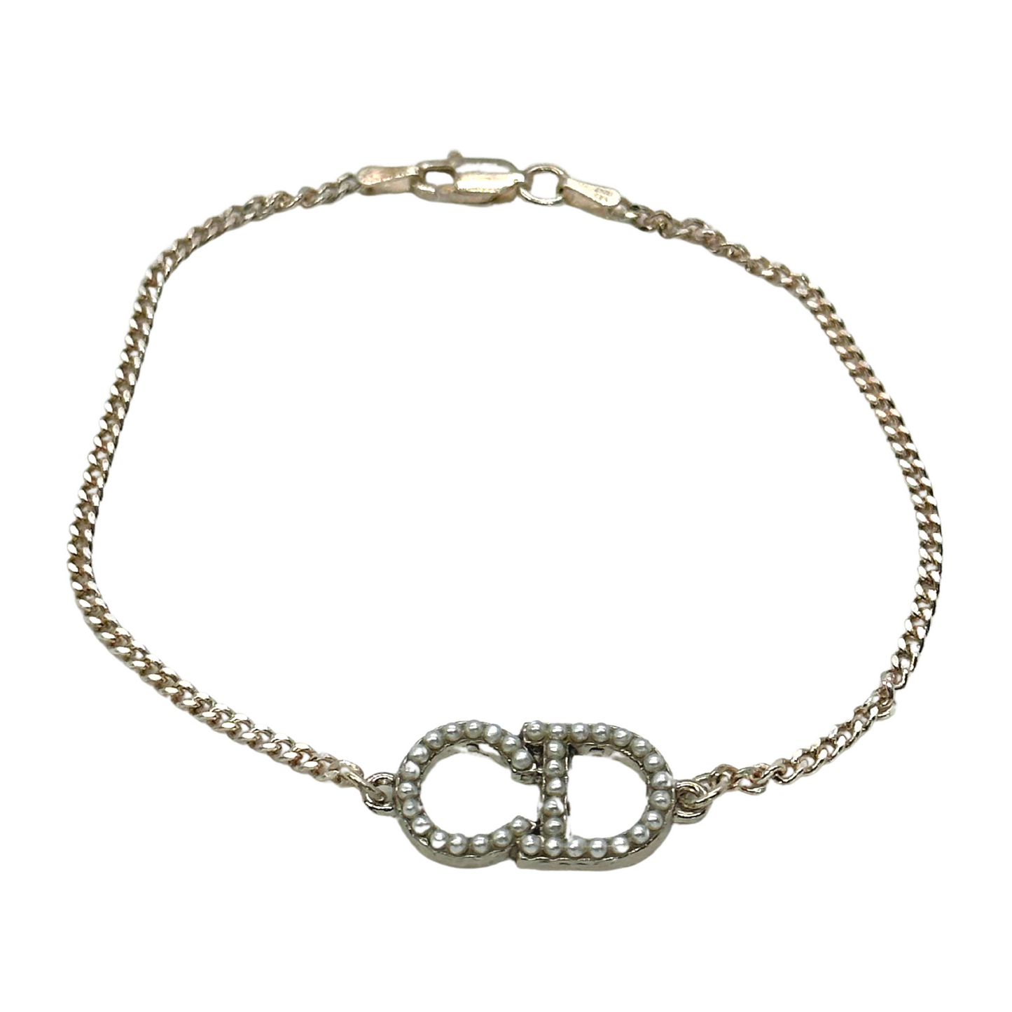 Authentic Dior Faux Pearl Pedant | Reworked Silver Bracelet