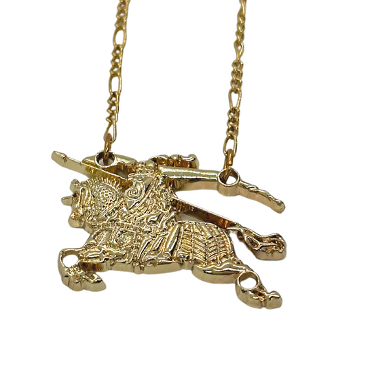 Authentic Burberry Pendant | Reworked Gold 18" Figaro Chain