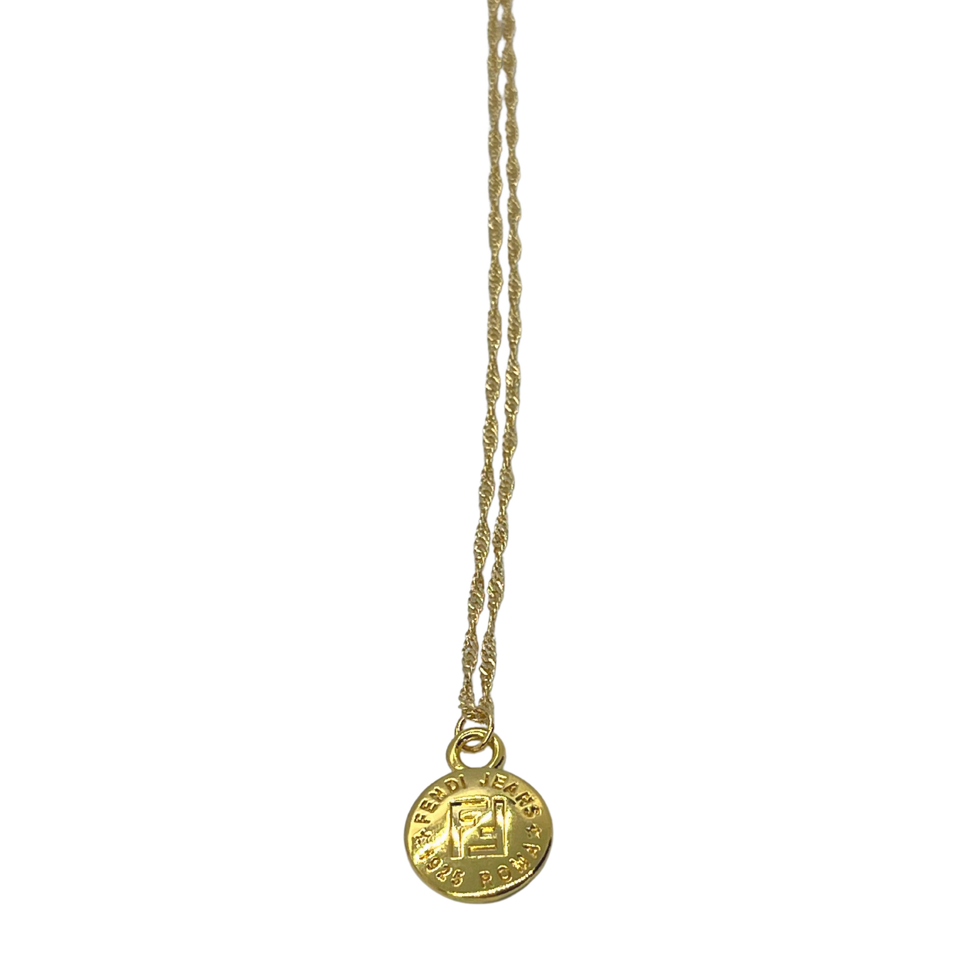 Authentic Fendi Zipper Pull | Reworked Gold 14.5 Necklace