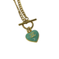 Authentic Chanel Green Heart Charm | Reworked Gold 15.5" Necklace