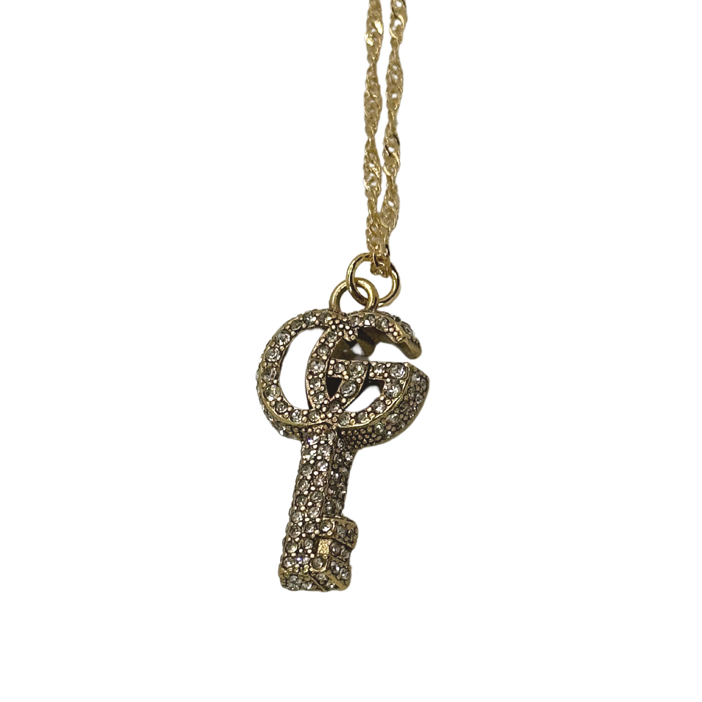 Authentic Gucci Double G Key | Reworked Gold 16" Necklace