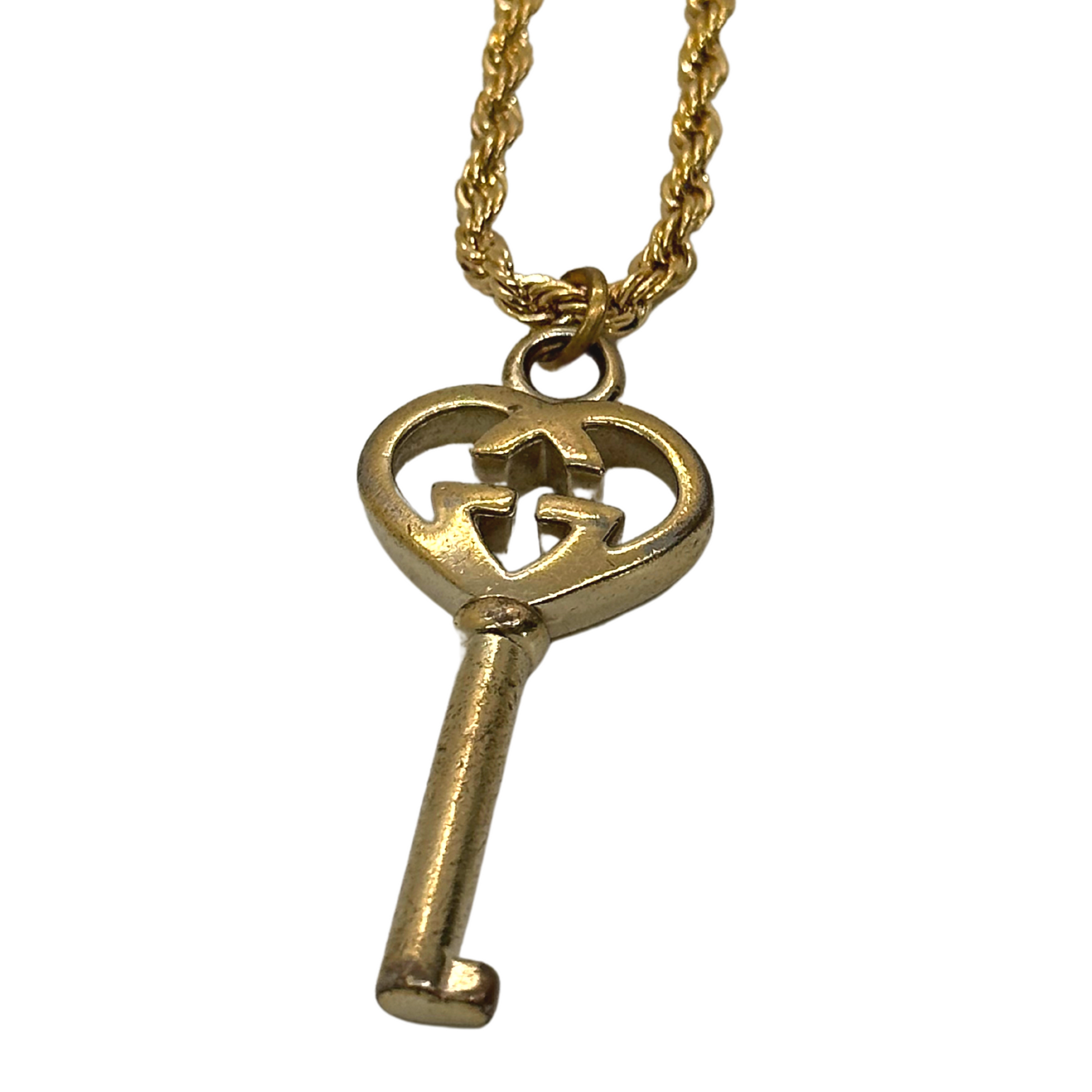 Gucci key necklace gold deals