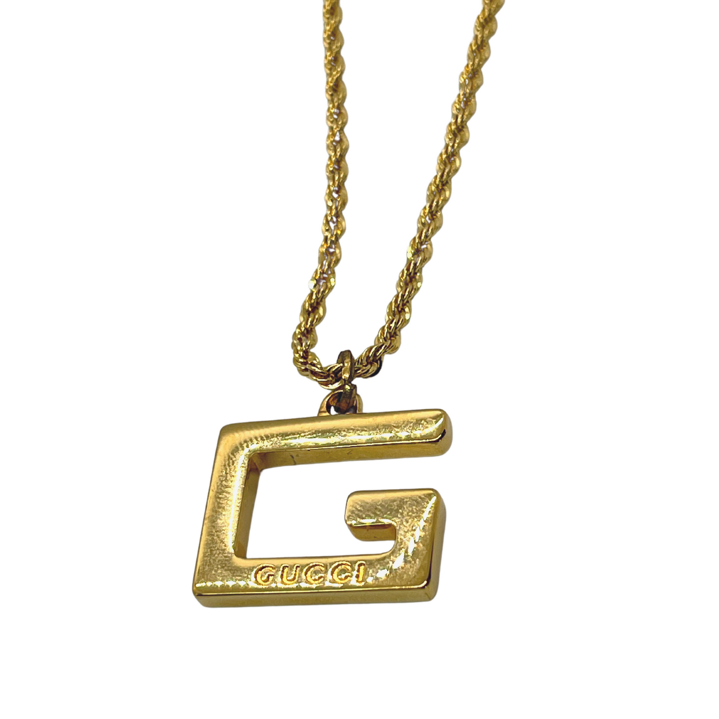 Authentic Gucci Big G Pendant | Reworked Gold 16" Necklace
