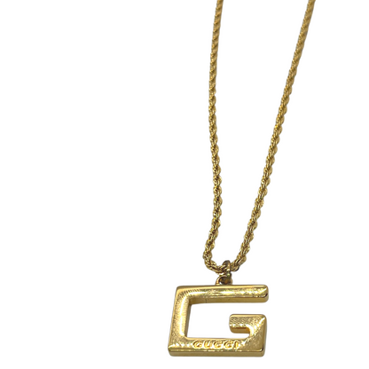 Authentic Gucci Big G Pendant | Reworked Gold 16" Necklace