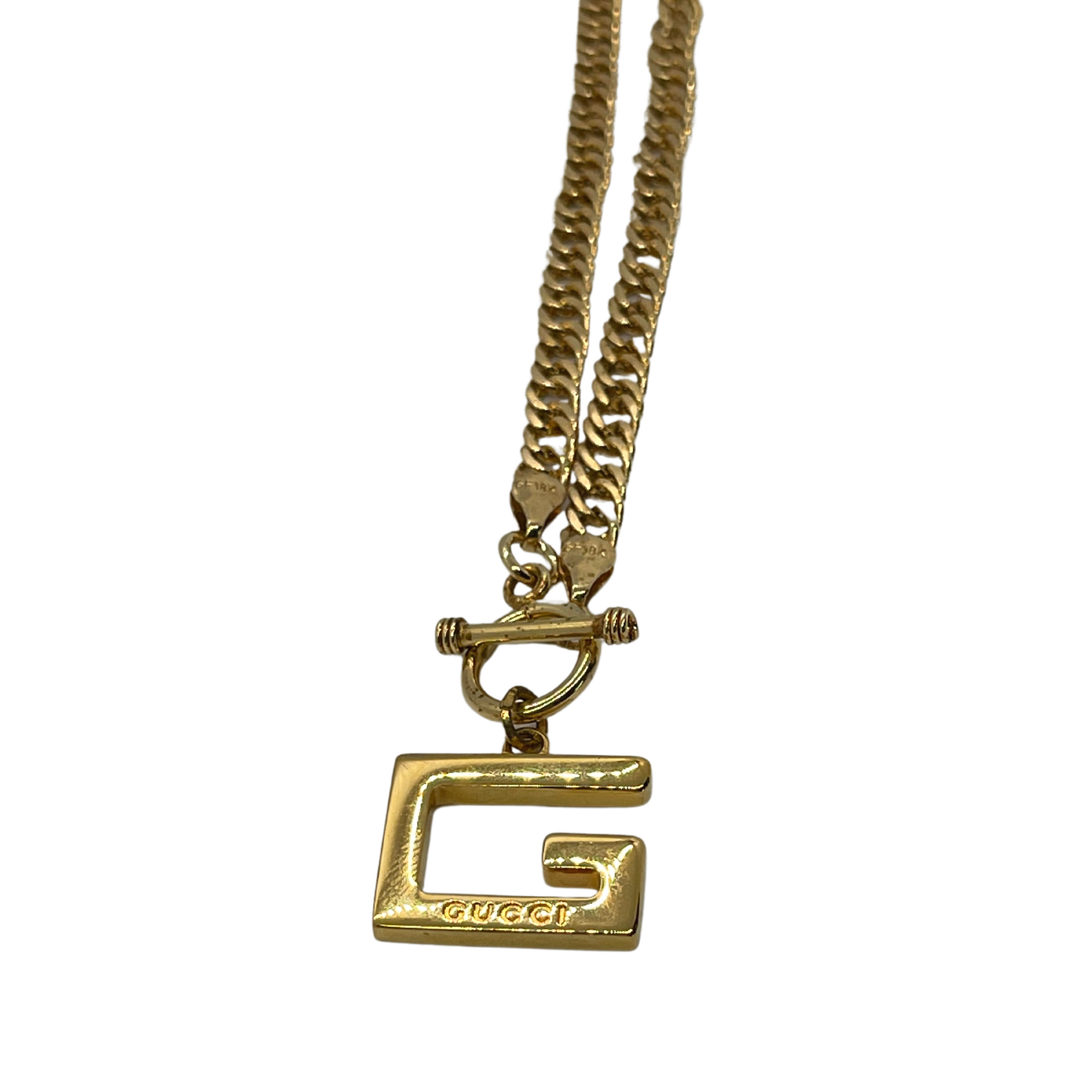 Authentic Gucci Big G Pendant | Reworked Gold 16" Toggle Necklace
