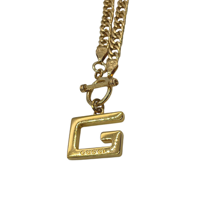 Authentic Gucci Big G Pendant | Reworked Gold 16" Toggle Necklace