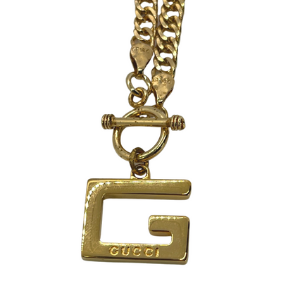 Authentic Gucci Big G Pendant | Reworked Gold 16" Toggle Necklace