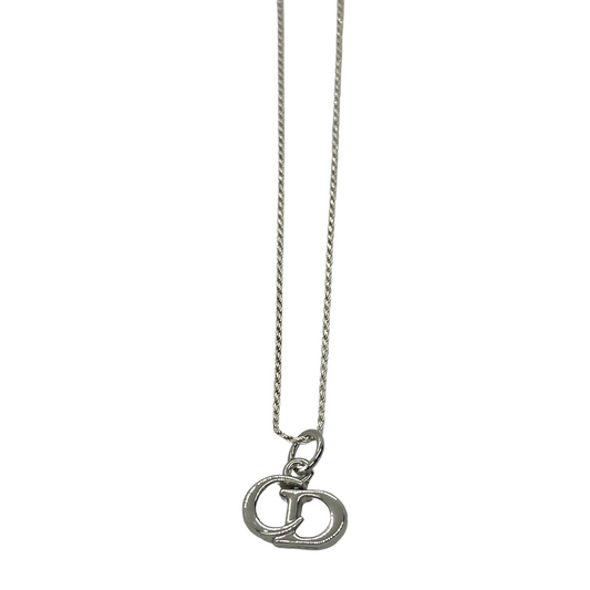 Authentic Dior CD Pendant | Reworked Silver 17" Necklace