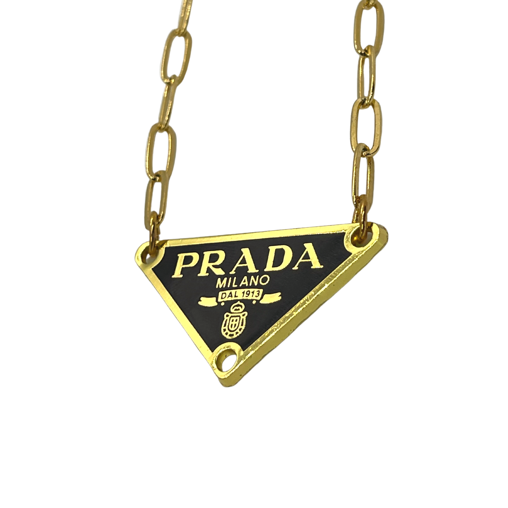 Authentic Prada Repurposed Circle Pendant Necklace — LUXE Reworked