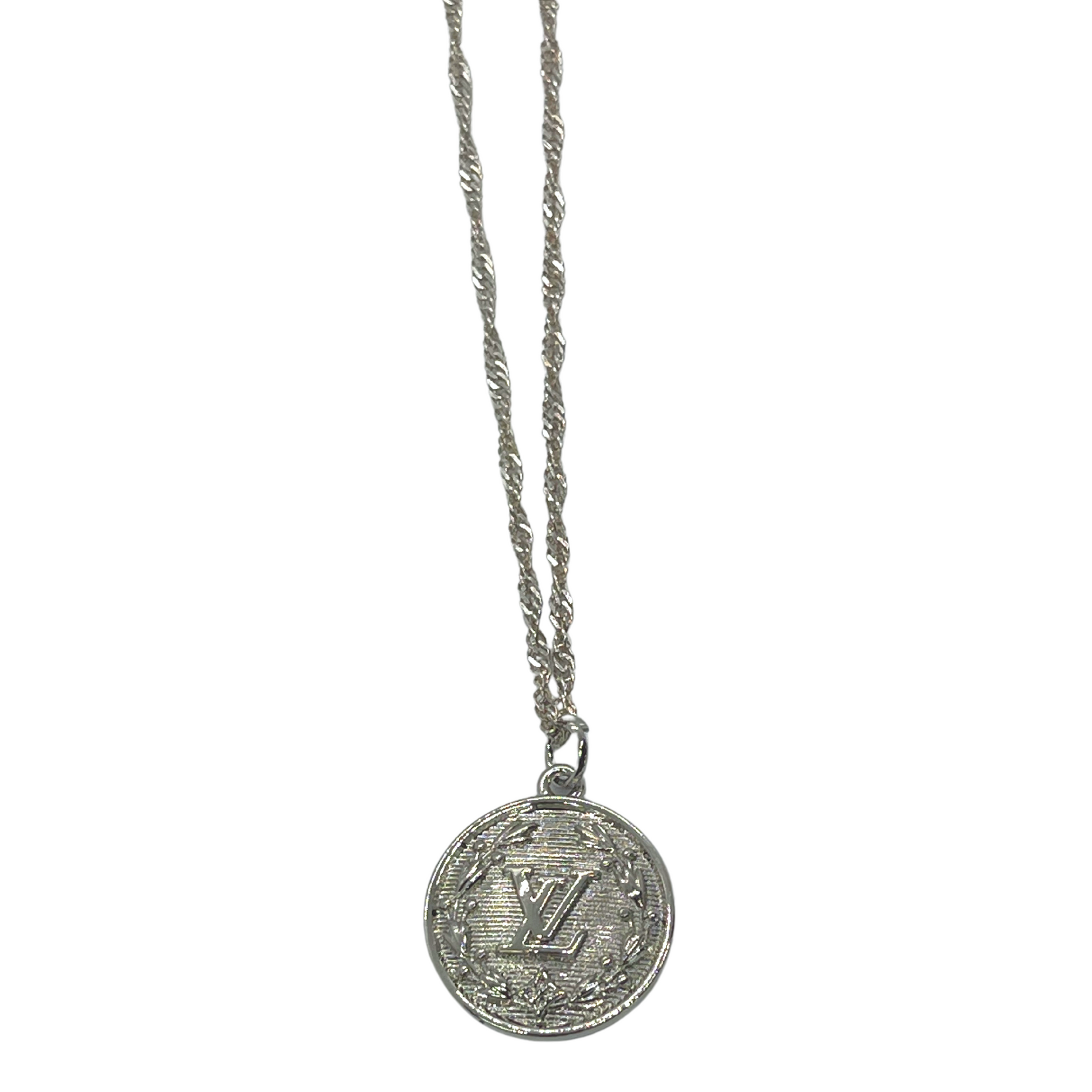 Authentic Louis Vuitton Coin Pendant | Reworked Silver 16" Necklace