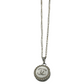 Authentic Chanel CC Cream Pendant  | Reworked Silver 14.5" Necklace