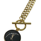 Authentic YSL Black Button | Reworked Gold 16" Necklace